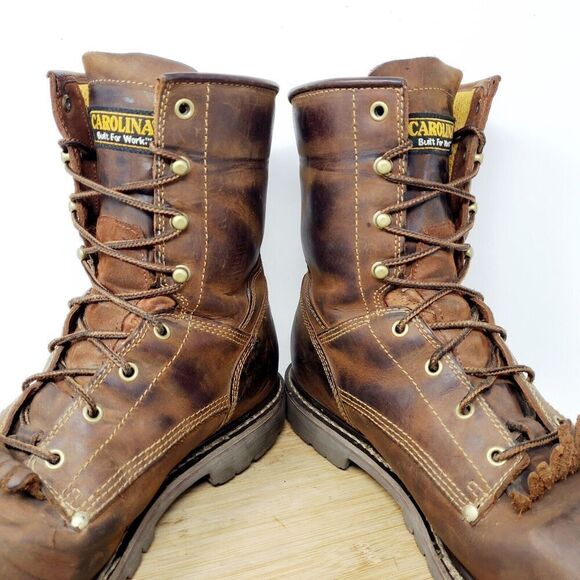 Carolina Boots Mens 11.5 D Comp Toe EH Brown Leather Work 28 Series Shoe CA8528 - Picture 7 of 16